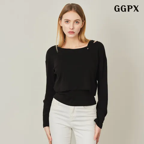 [GGPX]보트넥크롭 티셔츠 셋업 (GPALW024D)