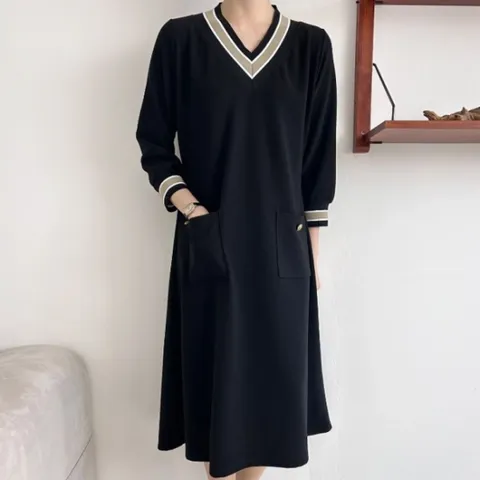 [미라클세븐]칠부원피스 시보리 봄하객 정장 미시 77가능 플레어