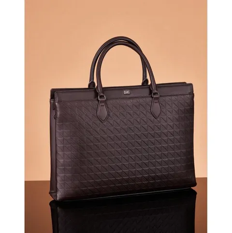 [ 롯데백화점 ][닥스ACC] 브라운 패턴 소가죽 서류가방 [서류가방[13인치 노트북 수납]] DBBA5E240