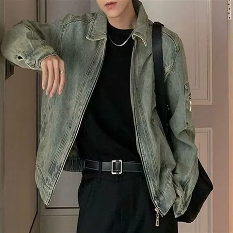 남자 빈티지 자켓 청자켓 집업 데님 워싱 아우터