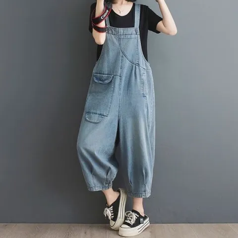 [디얼마미] 지오 포켓 데님 멜빵 바지 /미시옷 빅사이즈 엄마옷