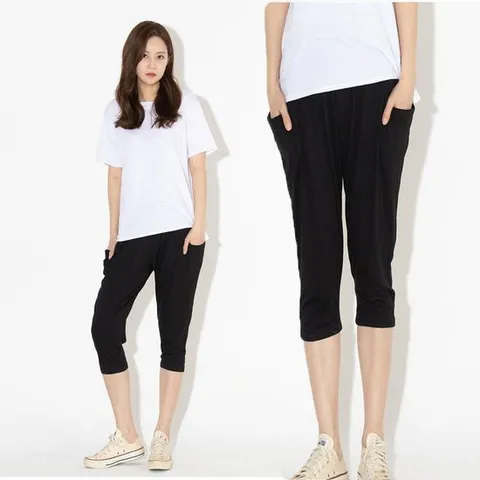 여자 편한 여름 7부 바지 시원한 밴딩 주머니 반바지