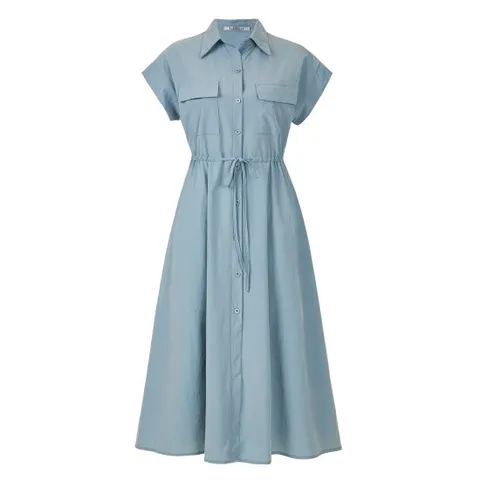 [ 롯데백화점 ]FOCUS  셔츠카라 투포켓 스트링 원피스 PBBF5M1OP3051