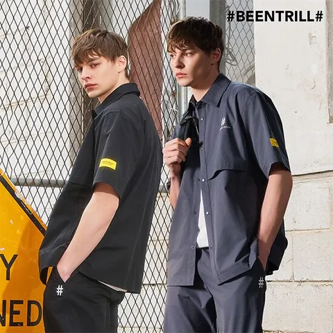 빈트릴 남성 우븐 셔켓 셋업3종