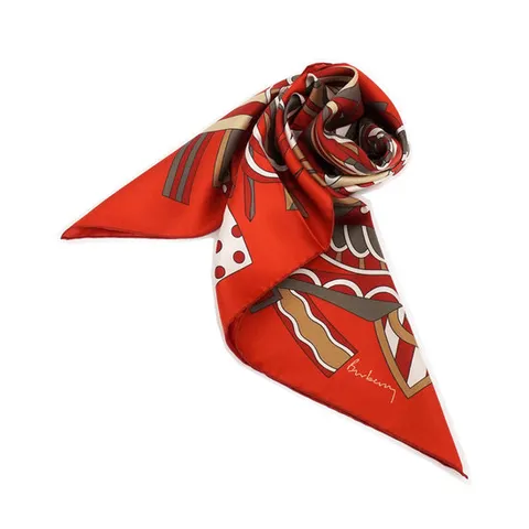 버버리 카루셀 EKD 실크 스카프 방도 트윌리 목도리 RUST 8102085 A4619
