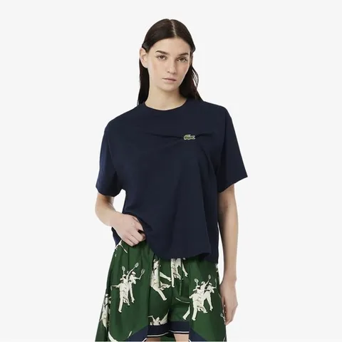라코스테 공식 여성 오버사이즈 핏 픽스드 크록 반팔 티셔츠 TF9595-55G 166
