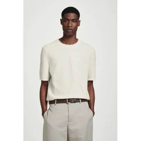 재팬 텍스쳐드 니트 코튼 티셔츠