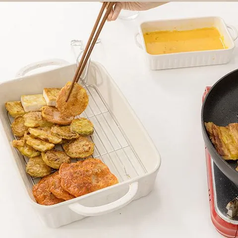 세라믹바트 스텐 튀김망 튀김 그릇 세라믹 그라탕기 튀김바트 망바트 전자레인지그릇 세라믹접시 오븐용그