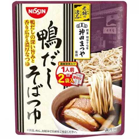 닛신 식품 [냉장] 전통 일품 칸다 마츠야 수제 오리 육수 소바 디핑 소스 2인분 x 2개 4548780537867 1세트 (10개)