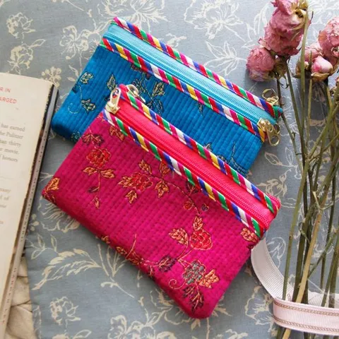 3포켓 비단 누빔 동전지갑(5colors)