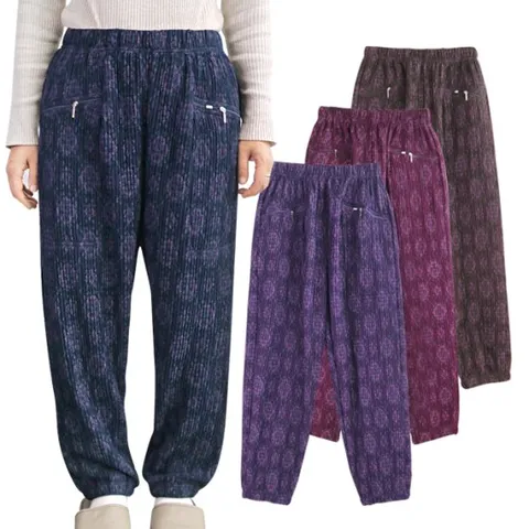 국내생산 빅사이즈 꽃무늬 주름 밴딩 바지 할머니 주머니 몸빼 봄 가을