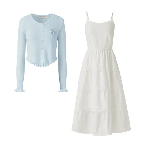 [ 롯데백화점 ][포커스]레이스 티어드 원피스+가디건 세트 PBINF5M1OP3091