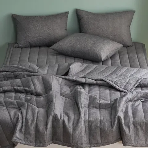 [Q누빔이불+패드+베개커버] 먼지없는 여름 냉감 쿨 시어서커 차렵 이불 침구 퀸 Q 풀세트