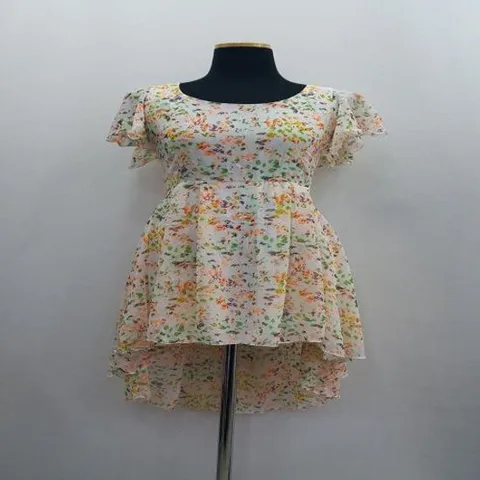 원피스 OPS 드레스 S1465 여리 잔꽃 플라워 언발 쉬폰 반팔