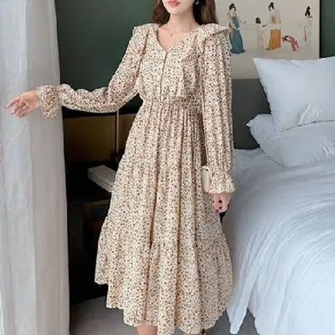 원피스 OPS 드레스 꽃 패턴 롱 나들이 데이트 패션 플라워