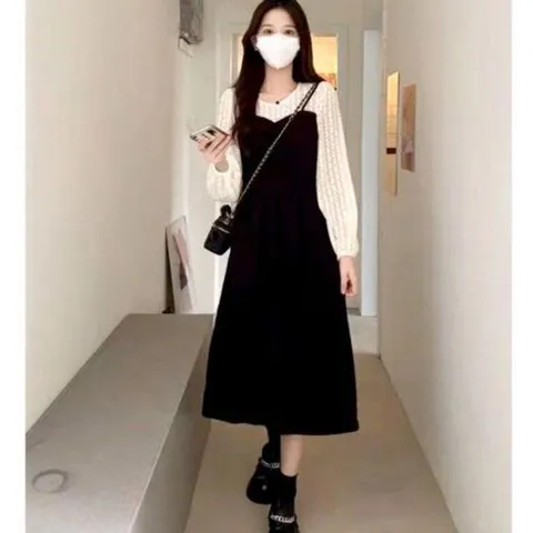 원피스 OPS 드레스 레이스 블라우스 나시 레이어드 일체형 롱