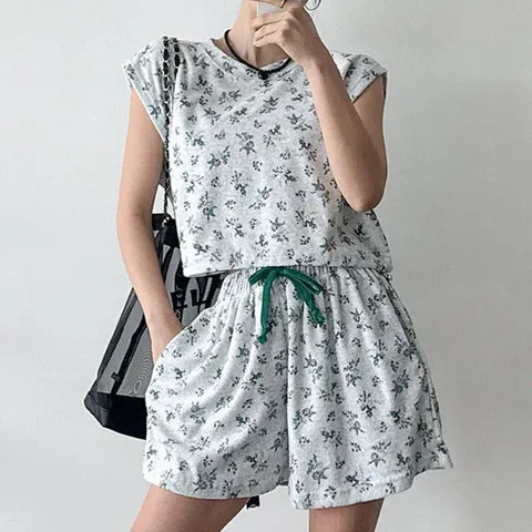 [H스타일](SET)플로리테리세트 봄 여름 여성 반팔