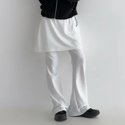 [옷자락]여자 발레코어룩 레이어드 스커트 큐롯 부츠컷 바지