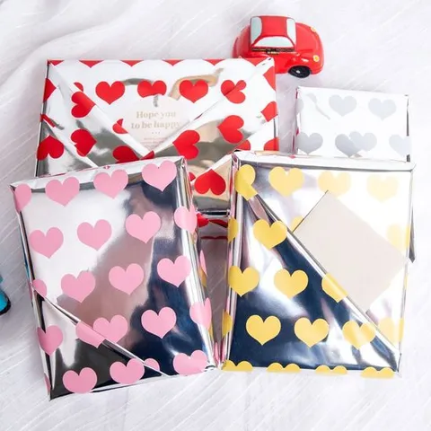 메탈롤 포장지 -심플 하트(대) (530mmx17m) 하트은박포장지 하트포장지 컬러하트포장지 예쁜포장지 선물포