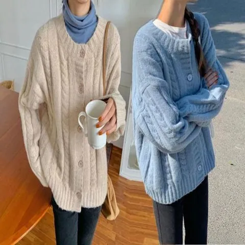 가디건 카디건 CD 포근한 할머니 스웨터 그랜마 케이블