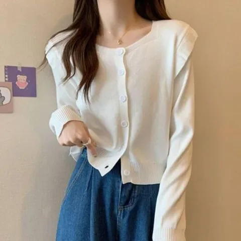 가디건 카디건 CD abbefehlen 프릴 소매 니트