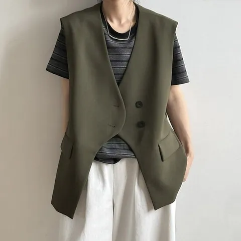 [아리엘스타일]고급스러운 정장조끼 롱 베스트 세련된 페르노베스트자켓