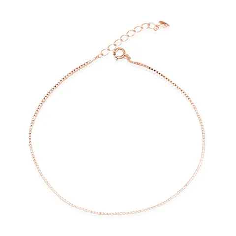 실버 박스 체인 14K도금 팔찌