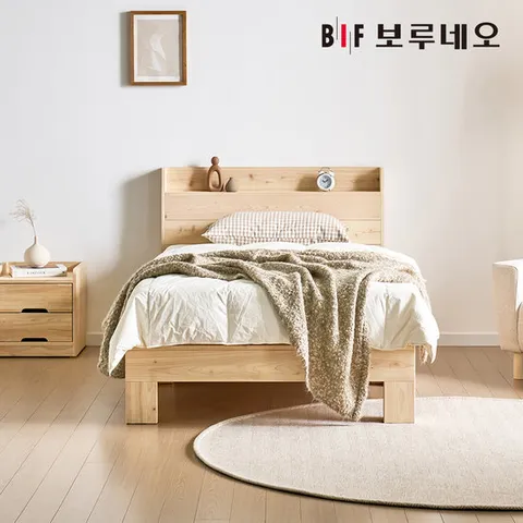 [착불] 보루네오 퓨어 알파 100% 편백나무침대 원목 평상형 수납헤드 슈퍼싱글 프레임