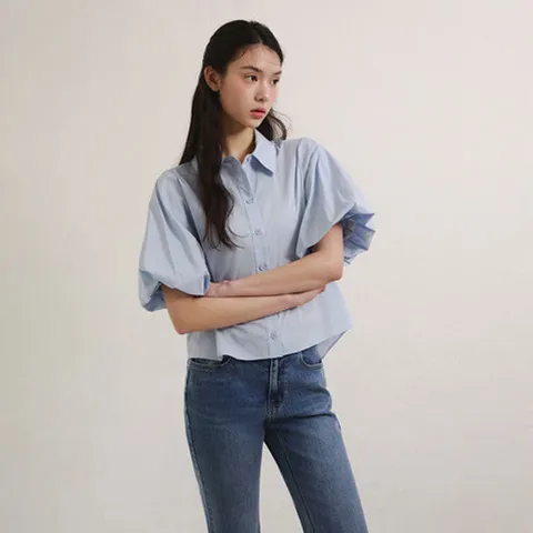 [ 현대백화점 ][25 S S] 잇미샤 벌룬소매 셔츠블라우스 ITP4ZBL790