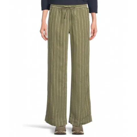 엘엘빈 프리미엄 린넨 브리지 풀온 팬츠 올리브 그레이 스트라이프