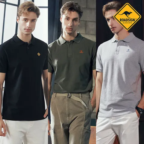 로드사인 남성 로고 PK 면 반팔 티셔츠