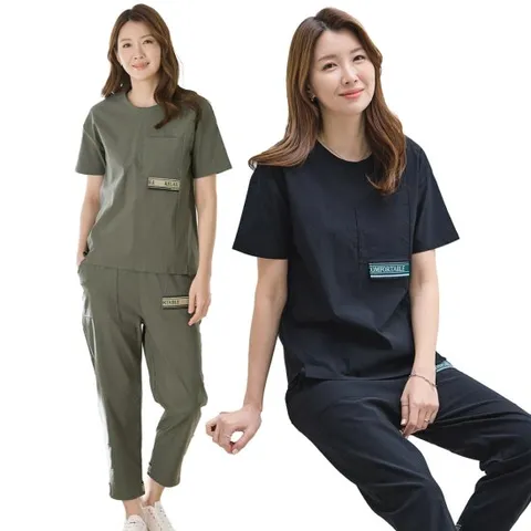 이브바바 여름 쿨 인견 스판 반팔 릴렉스 모던 셋업 상하세트 중년여성 엄마 옷