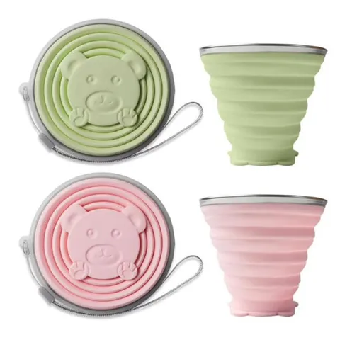 픽시 접이식 실리콘 휴대용 컵 홀더 캠핑
