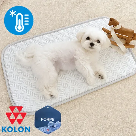크리벨 반려동물 코오롱 포르페 냉감 쿨매트 스페셜 화이트 중형(75x100 x 0.3 cm)