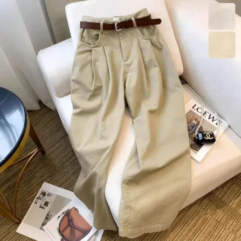 [키첼] 하온 핀턱 코튼 와이드 팬츠