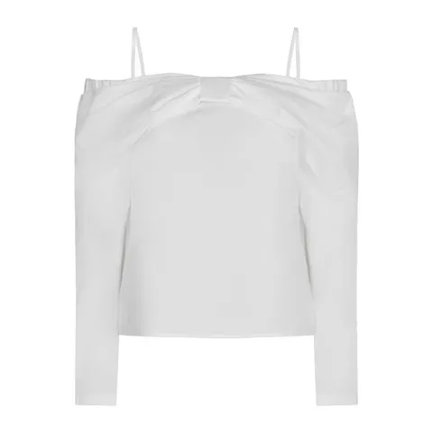 니나리치 오프숄더 보우 화이트 셔츠 25PCTO008CO1077 U1000