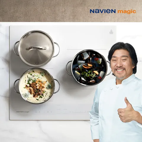 [나비엔 매직] 3구 인덕션 빌트인 전기레인지 화이트 ERI-4033AN