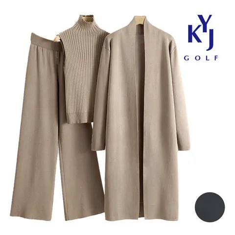 봄가을 3피스 나시 가디건 와이드팬츠 여성 니트세트 KPSLSE05