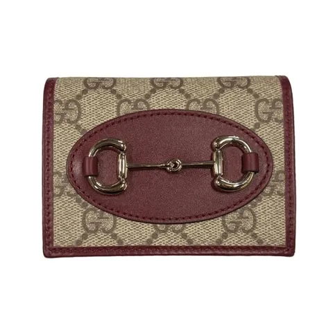구찌 홀스빗 여성 반지갑 621887 FAD6L 9756 베이지 다크레드