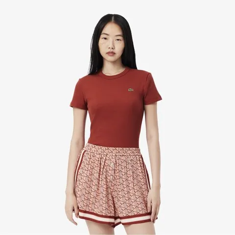 라코스테 공식 여성 립조직 슬림핏 반팔 티셔츠 TF5538-55G AFS