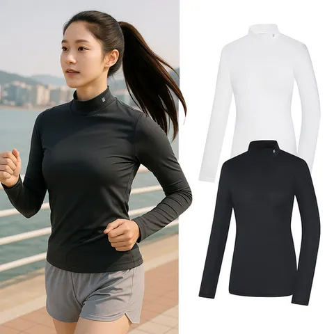 [콜핑공식]여성 아이스본 이너웨어 등산 긴팔 반 냉감 티셔츠