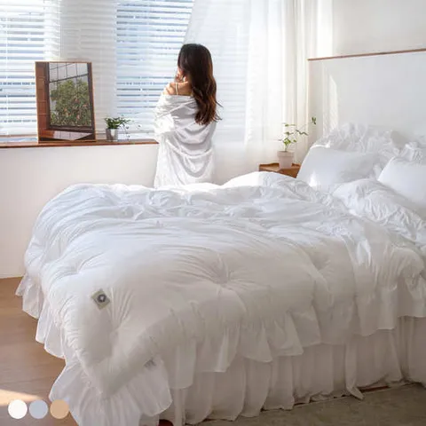 [무케] 그래이불_수피마 코튼 100수 프렌치프릴 차렵이불 SS이불단품