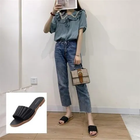 샌들 발편한 주름 슬리퍼 실외 사무실 학교