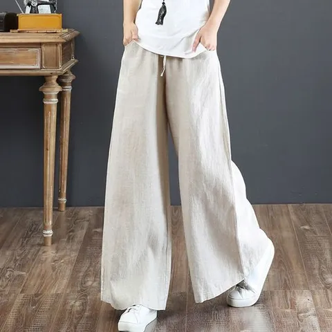 (사이즈추가) 8컬러 와이드 밴딩 마바지 린넨통바지