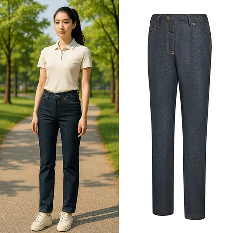 [콜핑공식]여성 여름 린넨 냉감 데님 청바지