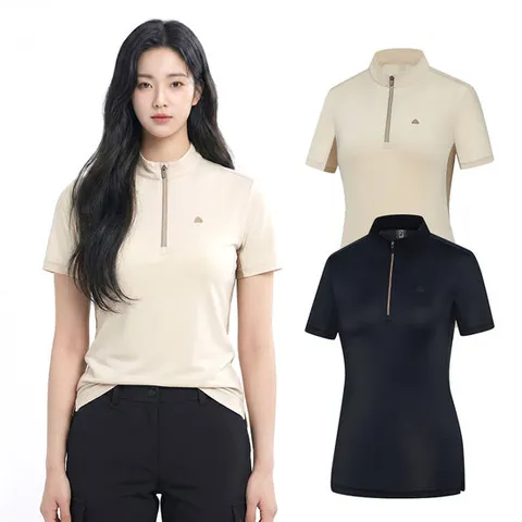 무료배송[콜핑공식]여성 아이스본 기능성 등산 반팔 반집업 냉감 티셔츠