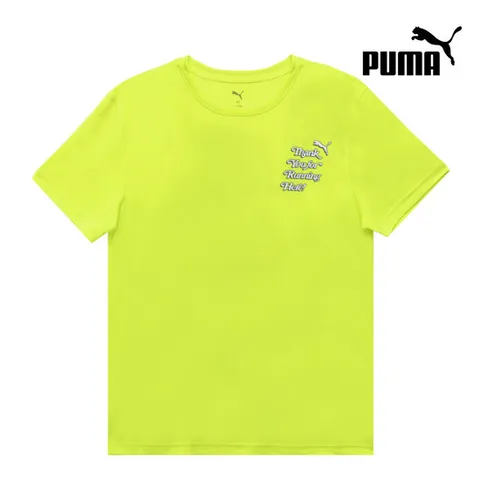[푸마]푸마 그래픽 기능성 러닝 형광 숏슬리브 티셔츠