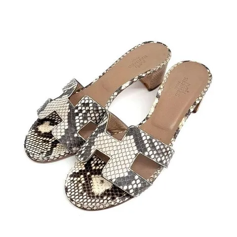 [구구스]중고명품 에르메스 파이톤 오아시스 슬리퍼 225 (NO 6934617)