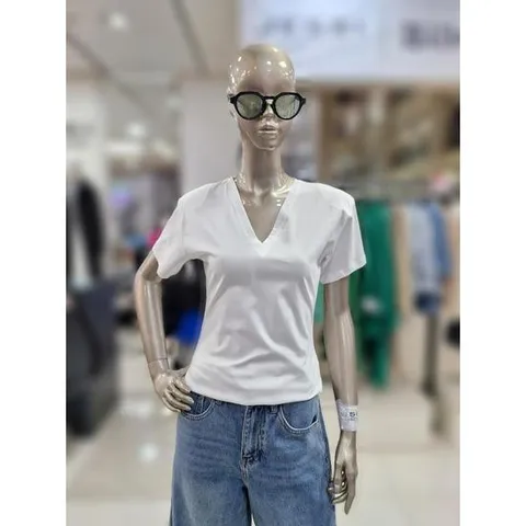 제시뉴욕 세이브존04 어깨 뽕 브이넥 반팔 티셔츠 AEM5TZ307STZ