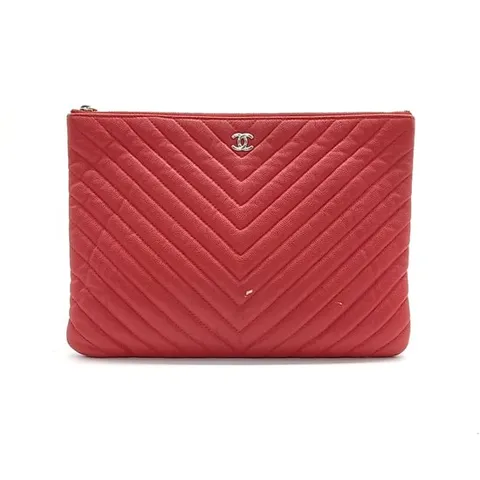 [구구스]중고명품 샤넬 캐비어 쉐브론 클러치 뉴미듐 (NO 10014014)